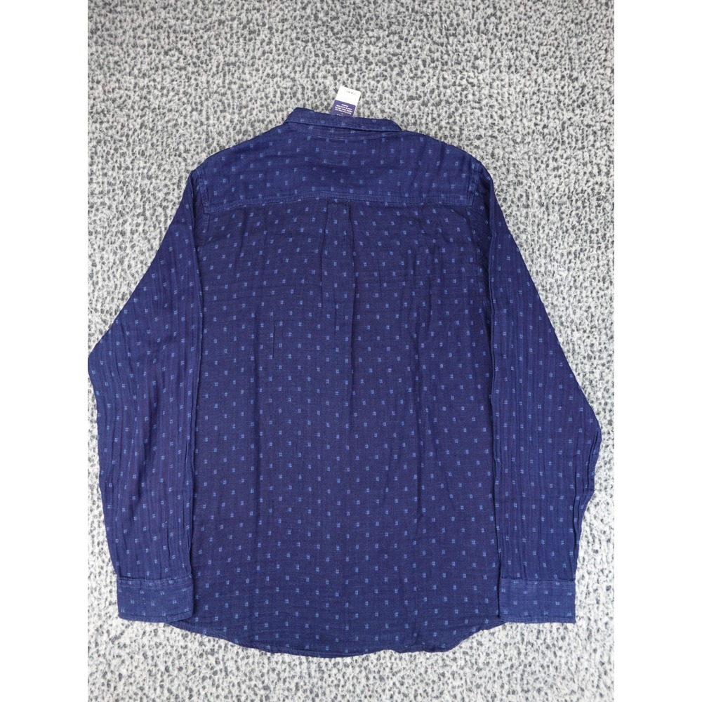Marine Layer Button Down Mens Large Indigo Hudson Woven Micro Print Shirt - Picture 7 of 8